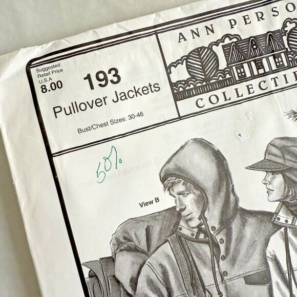 Stretch & Sew Sewing Pattern 193 Unisex Pullover Yoked Hoodie JACKET Sz 30-46" - Picture 2 of 4